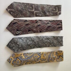 Lot Of 4 Men's Ties Countess Mara, Van Heusen, Mark Alexander, Stafford SILK‎